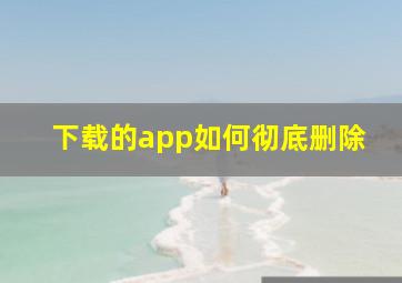 下载的app如何彻底删除