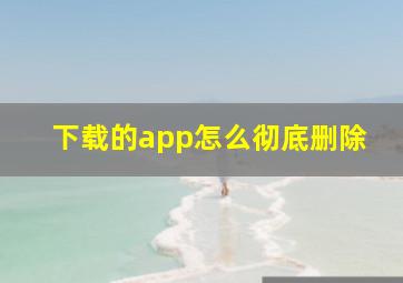 下载的app怎么彻底删除