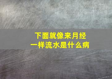 下面就像来月经一样流水是什么病