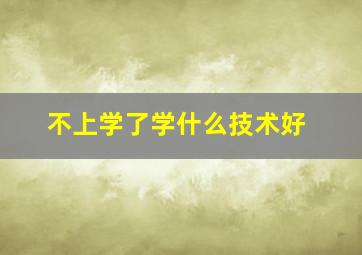 不上学了学什么技术好