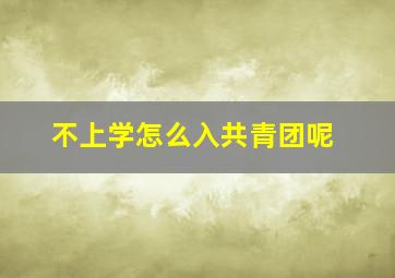 不上学怎么入共青团呢