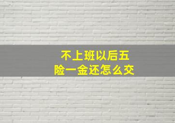 不上班以后五险一金还怎么交