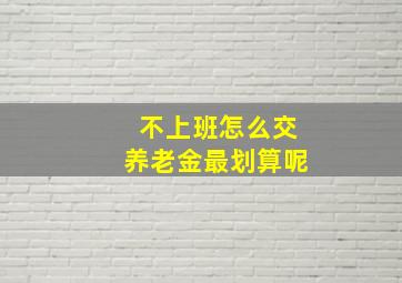 不上班怎么交养老金最划算呢