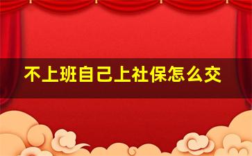 不上班自己上社保怎么交