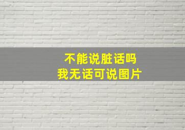 不能说脏话吗我无话可说图片