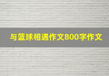 与篮球相遇作文800字作文