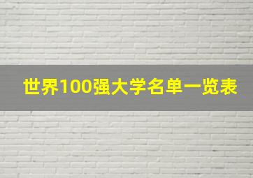 世界100强大学名单一览表