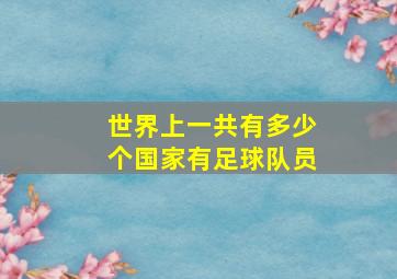 世界上一共有多少个国家有足球队员