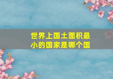 世界上国土面积最小的国家是哪个国