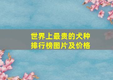 世界上最贵的犬种排行榜图片及价格