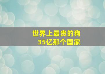 世界上最贵的狗35亿那个国家