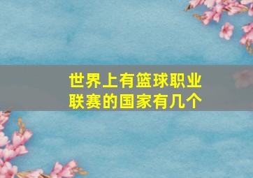 世界上有篮球职业联赛的国家有几个