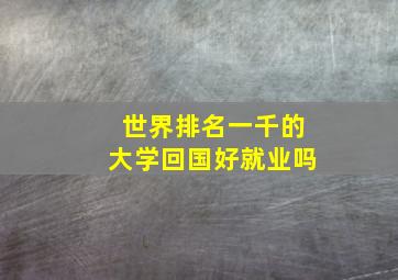 世界排名一千的大学回国好就业吗