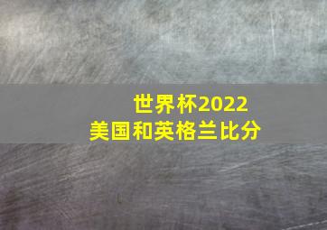 世界杯2022美国和英格兰比分