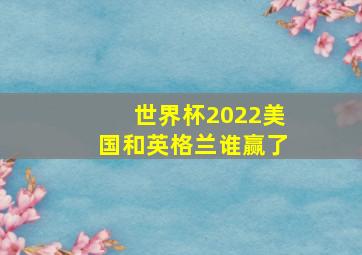 世界杯2022美国和英格兰谁赢了