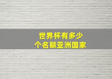 世界杯有多少个名额亚洲国家