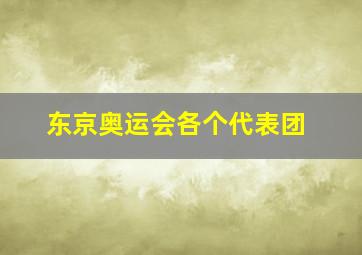 东京奥运会各个代表团