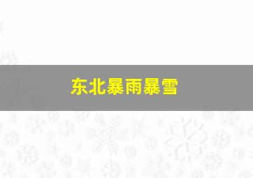 东北暴雨暴雪