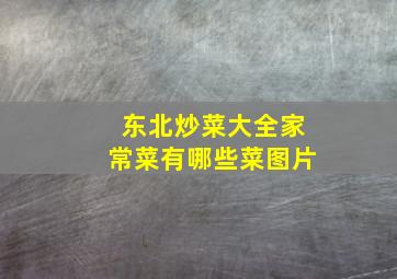 东北炒菜大全家常菜有哪些菜图片