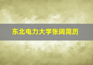 东北电力大学张阔简历