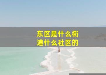 东区是什么街道什么社区的