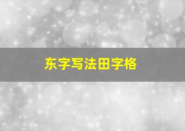 东字写法田字格