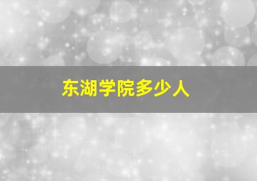 东湖学院多少人