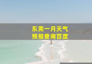 东莞一月天气预报查询百度