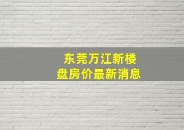 东莞万江新楼盘房价最新消息