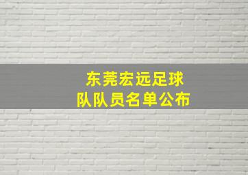 东莞宏远足球队队员名单公布