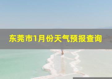 东莞市1月份天气预报查询