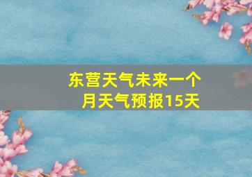 东营天气未来一个月天气预报15天