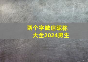 两个字微信昵称大全2024男生