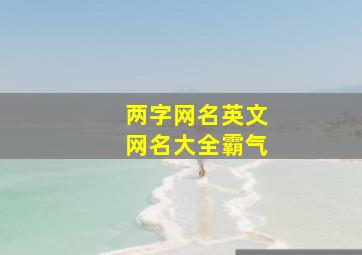 两字网名英文网名大全霸气