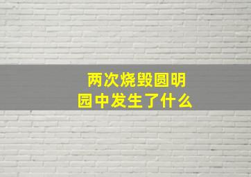 两次烧毁圆明园中发生了什么