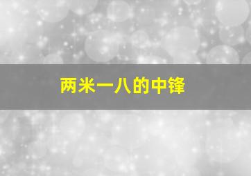 两米一八的中锋