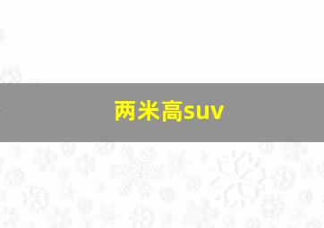 两米高suv