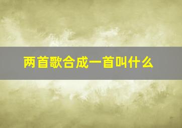 两首歌合成一首叫什么