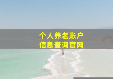 个人养老账户信息查询官网