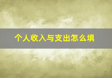 个人收入与支出怎么填