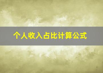 个人收入占比计算公式