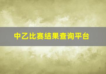 中乙比赛结果查询平台