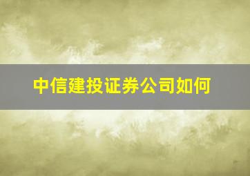 中信建投证券公司如何