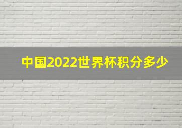 中国2022世界杯积分多少