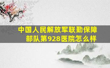 中国人民解放军联勤保障部队第928医院怎么样