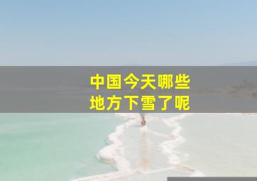 中国今天哪些地方下雪了呢