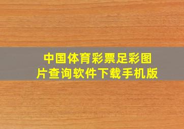 中国体育彩票足彩图片查询软件下载手机版