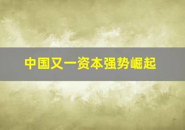 中国又一资本强势崛起