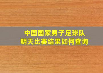 中国国家男子足球队明天比赛结果如何查询