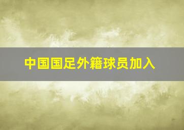 中国国足外籍球员加入